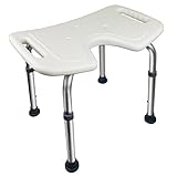 Mobiclinic, Duschhocker, Bahía, Orthopädisch, Europäische Marke, Höhenverstellbar, U-Sitz, rutschfeste Polster, Duschschemel ohne Rückenlehne, Duschstuhl für Senioren, Badehilfe, Badhocker